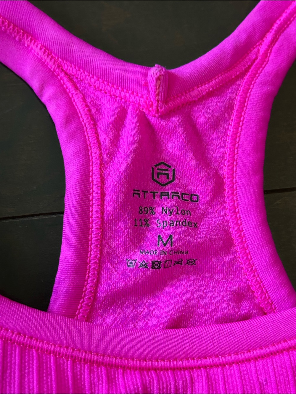 Bright Hot Pink Ribbed Racerback Tank Top - Picture 3 of 3